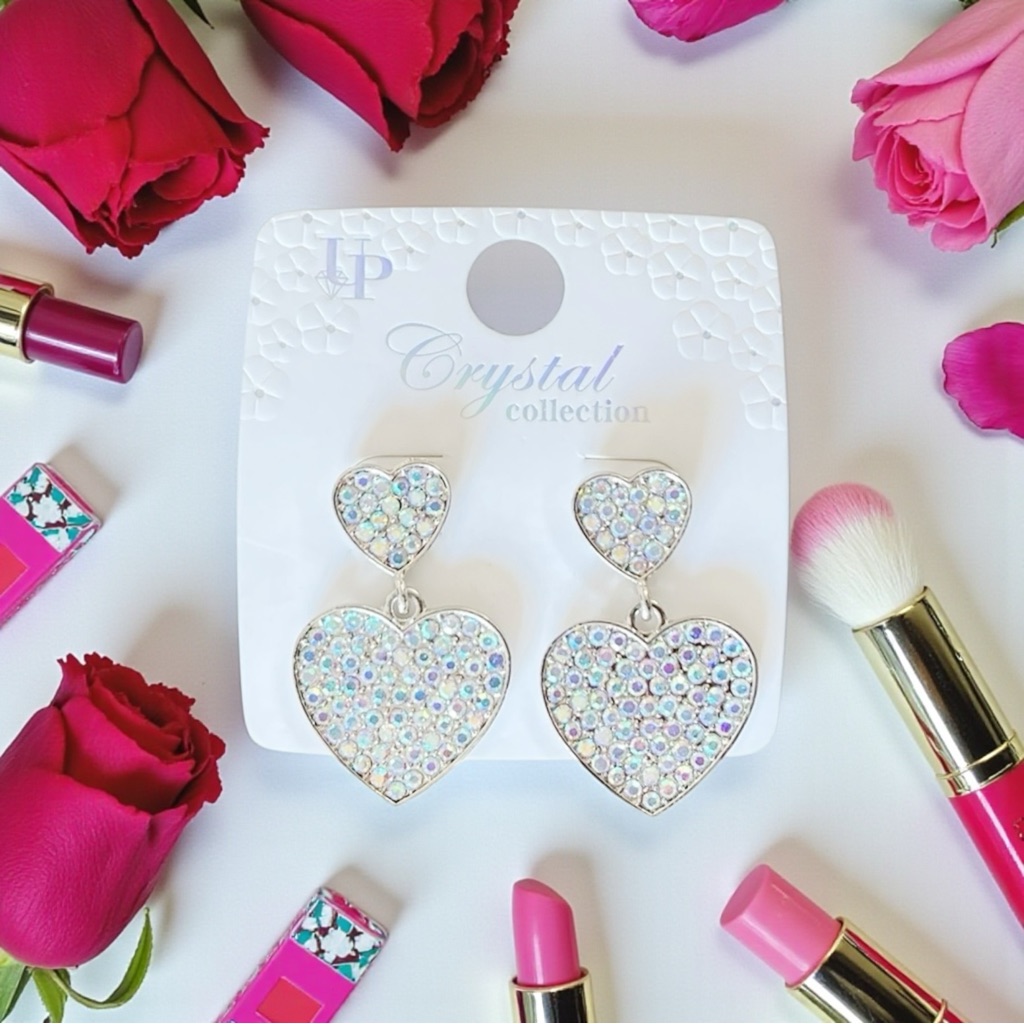 Heart Aurora Borealis Shaped Allover Rhinestone Love Valentine's Day 2